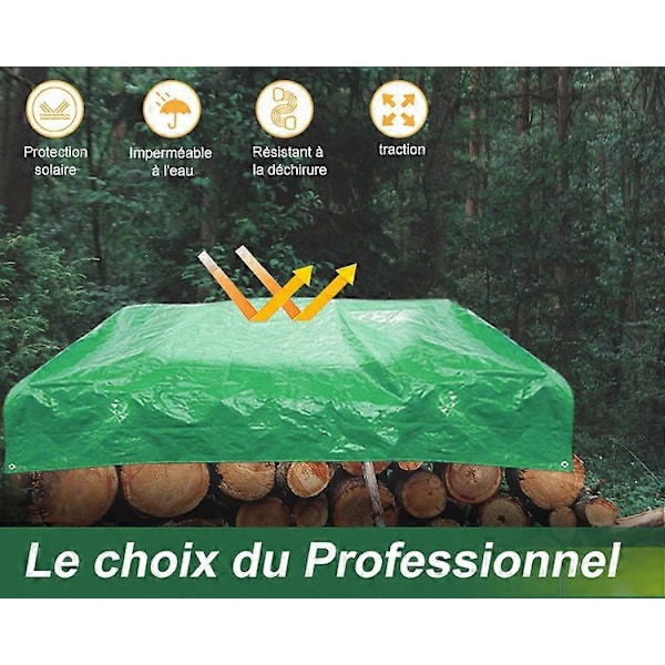 Presenning för utomhusbruk (2m X 5m) Tålig, Lättviktig, Skyddspresenning, Vattentät Presenning - Skyddande överdrag med öljetter