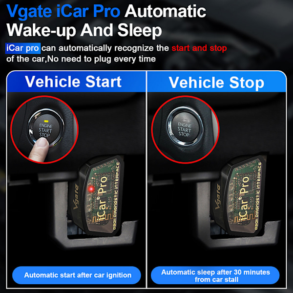 Vgate Icar Pro Bluetooth 4.0 (ble) Obd2 Obdii Fejlkodelæser Bil Check Engine Light Med Elm327 Adapter