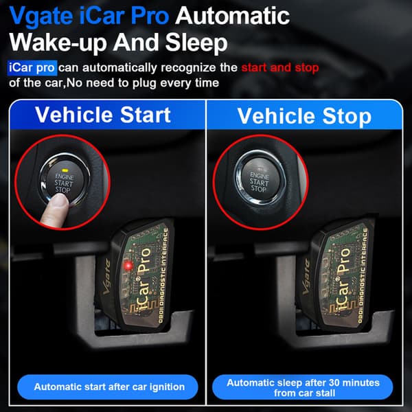 Vgate Icar Pro Bluetooth 4.0 (ble) Obd2 Obdii Felkodsläsare Bil Check Engine Light Med Elm327 Adapter