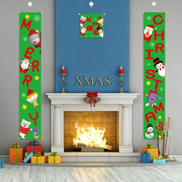 Christmas Door Banner Merry Christmas Christmas Veranda skylt dörr