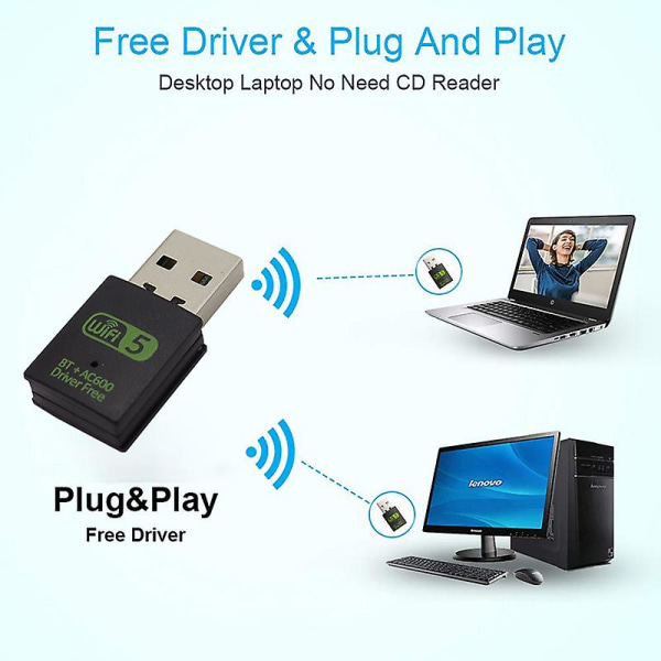 600mbps Usb Wifi Bluetooth Adapter Wireless External Receiver