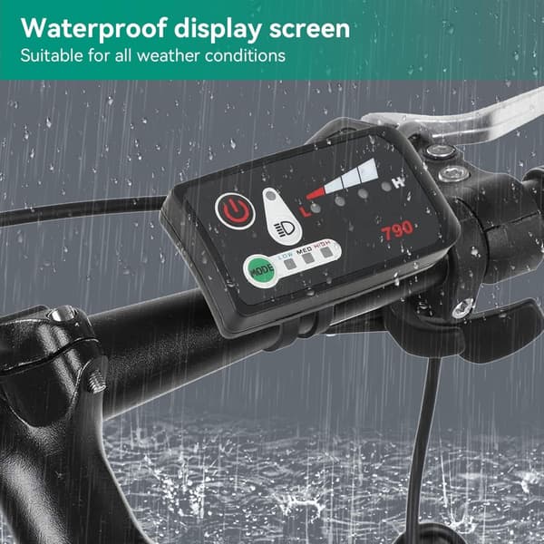 (24V) Elcykel LED Power Display Panel Elcykel Modifikationsdisplaymåler Med Vandtæt 5p Hanstik Til 22,2 mm Styr