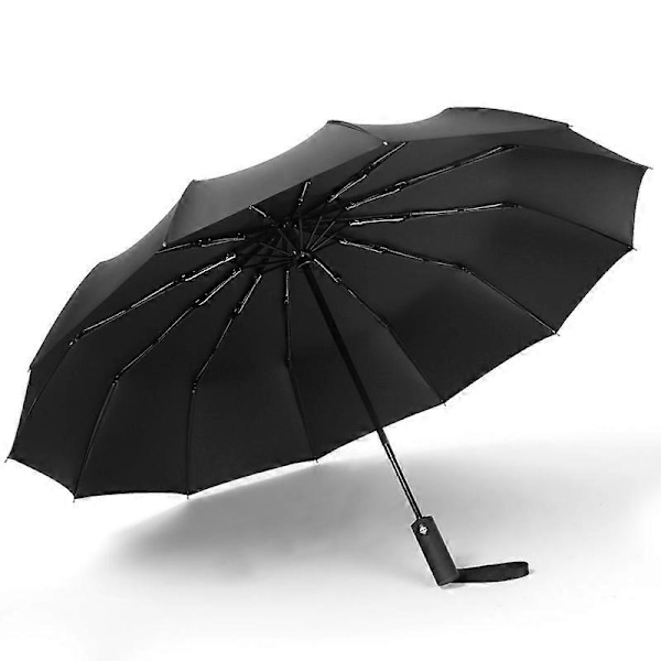 Sammenfoldelig Paraply, Kompakt Automatisk Paraply Åbning Foldbar og Lukning Vindtæt Storm Letvægts Solid Rejseparaply til Mænd og K