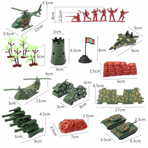 270st Militärmodell Lekset Leksak Soldater Armé Män Figurer Leksak