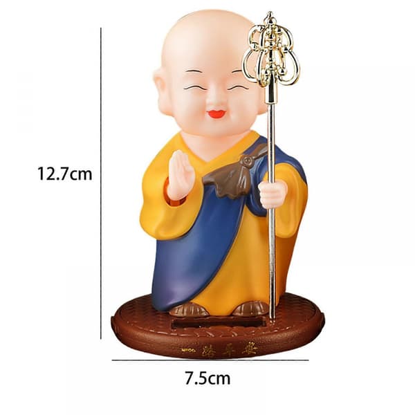 Solcelledrevet Bobble Head Bil Dashbord Dekor Figur Søt Statue Rød