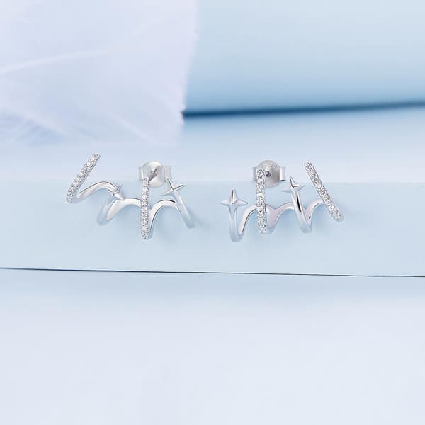 Dame øreringe, Cuff øreringe til kvinder Øreringe der ligner flere piercinger Skinnende krystal øreringe Triple øreringe