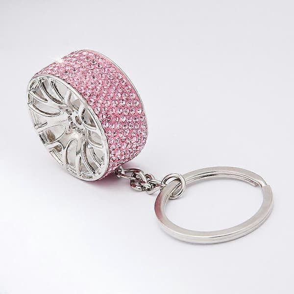 Rose Glitter Diamant Nøglering