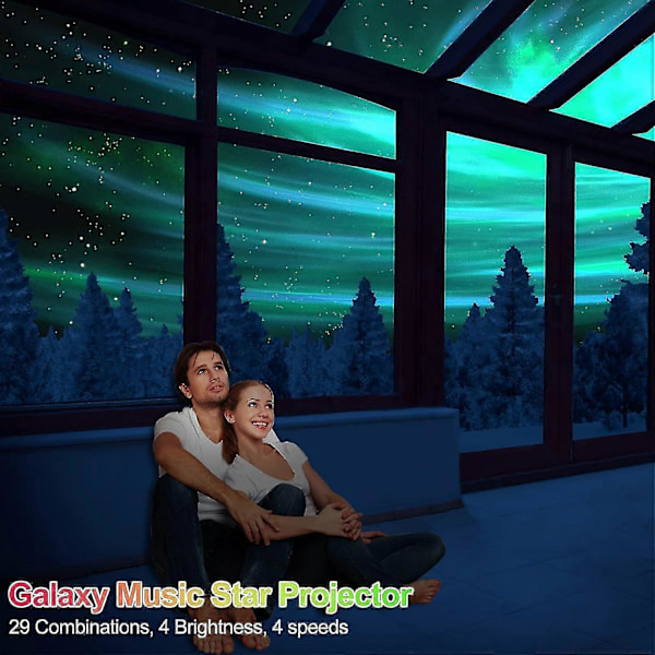 Største dækningsområde Galaxy Lights Projektor 2.0, stjerneprojektor med skiftende nebula- og galakseformer natlampe