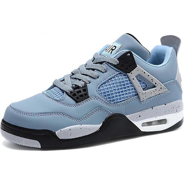 (A4blue 1 8 UK) Bebetter Herre Air 4 Retro Klassiske Skatesko - Svarte Fitness Treningssko for Basketball Casual Sneakers 8 UK