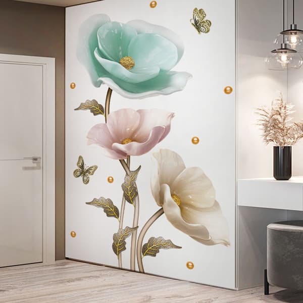 XXL väggdekal/sticker med tulpanblommor för vardagsrum/sovrumsinredning