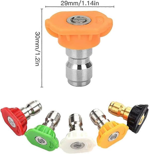 Vaskerdyser, Quick Release Højtryks 1/4 Tomme Sprøjtedyser, DUS-025 Multi-Grade, 4000 PSI, til Bilrengøring, 5 stk.