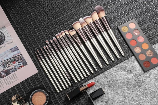 18 champagne guld makeup børstesæt skønhed makeup værktøj farve makeup børstesæt