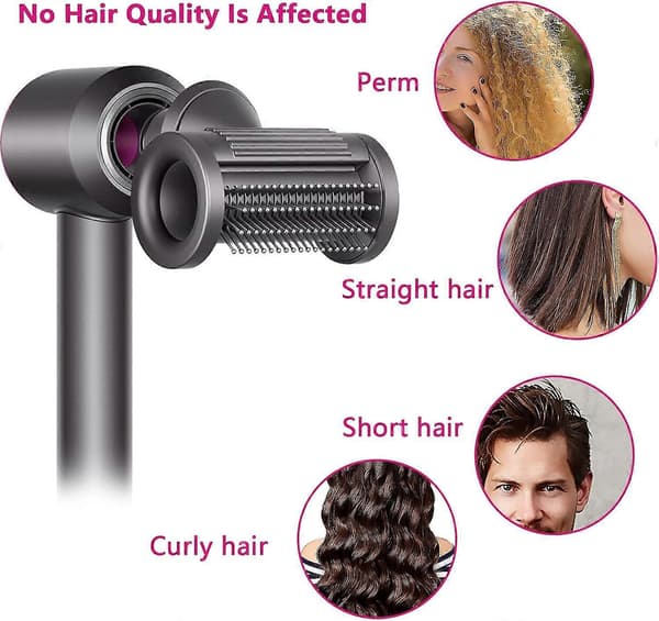 Passer til Diffusermunnstykke for Dyson Airwrap, Skånsomme Luftfester Styling Diffuser Konsentrator Glattende Munnstykketilbehør for Dyson Supersoni