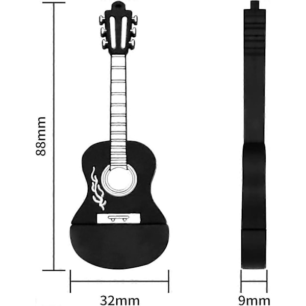 USB-minnepinne 64GB USB 2.0 Minnepinne 64GB Søt Gitar Design Penn Drive 64GB Tommel Drive for Laptop, PC, Bil, Nettbrett, Smart TV, etc.