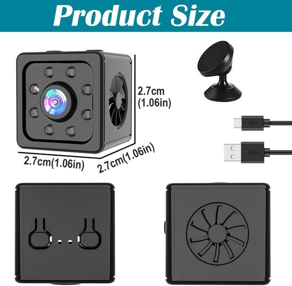 Minikamera Full HD 1080P WiFi-valvontakamera, 1 kpl