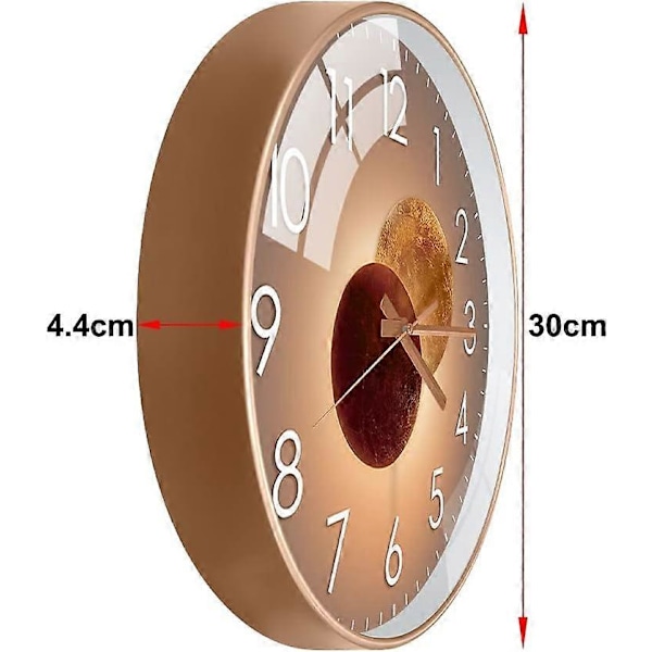 12 tommer lydløse vægure til stue køkken moderne design vægure 30 cm hængende quartz ur vægur (Venus guld)