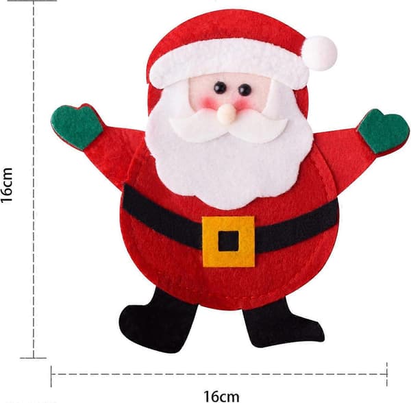 12 stk. Julebestikkholderposer Borddekorasjon til Julebord (Snømenn)