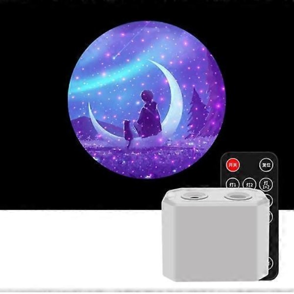 C210 Jul/Halloween/Tanabata Farverig Laser Stjerneprojektion Lys Natlampe