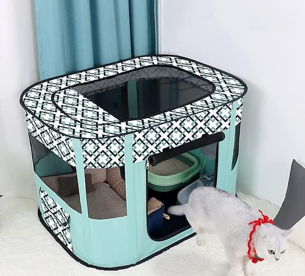 Bärbart Hundhus Djurstängsel Vikbar Djurlekhage Förlossningsrum Kattbo Valphus Stängd Kennel Djurtält