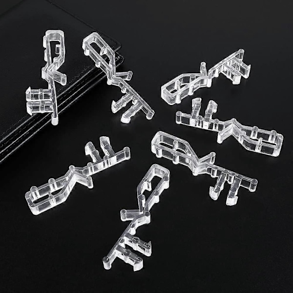 (12 stk.) Skjulte Kanal Valance Clips, 2-1/8 tommer Klare Plast Valance Clips for Valance med en Rille i Baksiden