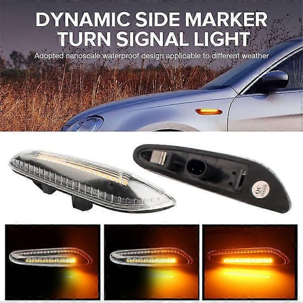 2 stk 12V 5W Bil LED Brems Sidemarkeringslys Blinklys For E82 E88 E60 E61 E90 E91 E92 E93 (Transparent)