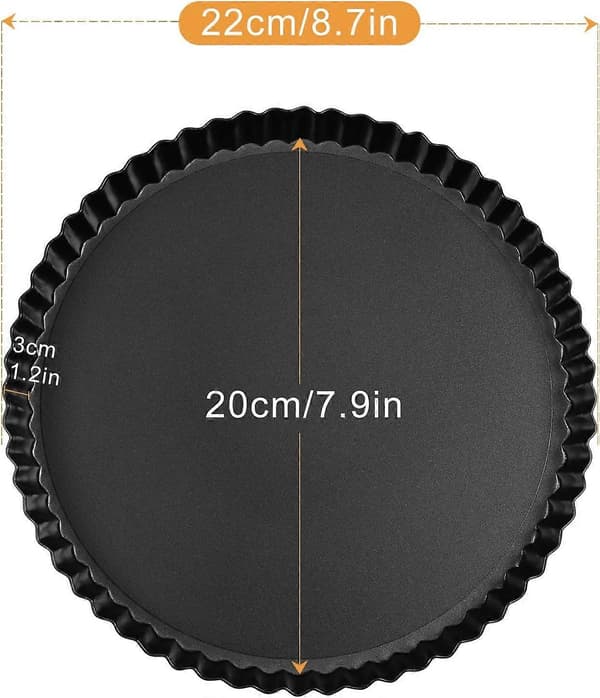 Pajform, 22 cm räfflade kakformar med lös botten, små bakformar, non-stick kakformar, pajform