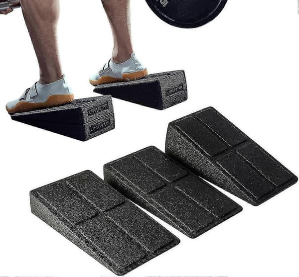 2 STK Squat Wedge Block Justerbar Skridsikker Squat Rampe Dødløft Kile Lægstrækker Skråbræt Til Squat Og Dødløft