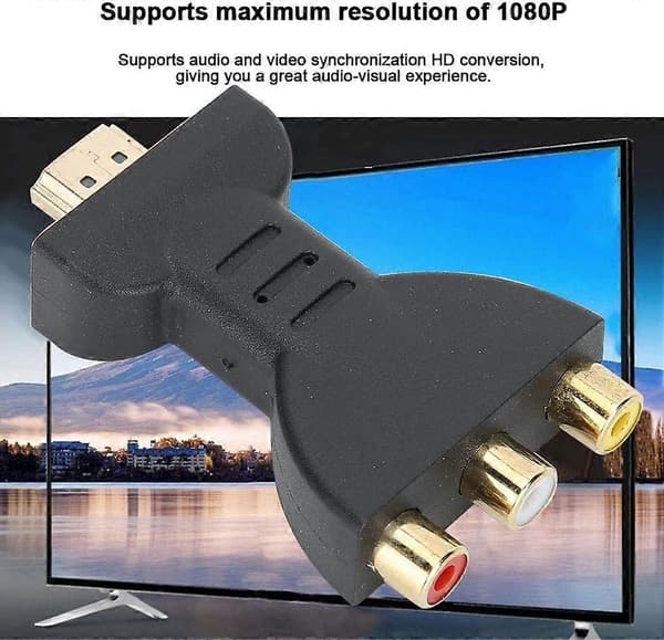 HDMI til RGB til RCA Komponent Konverter 1080P Lyd- og Videosynkroniseringsadapter