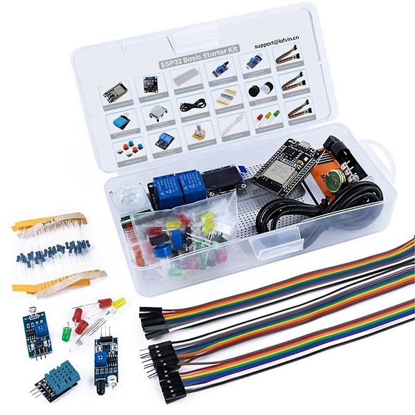 Kit ESP32 ESP 32S WIFI I OT Utvecklingskort för Projektinlärningskit Grundläggande Kit med Tutorial DIY