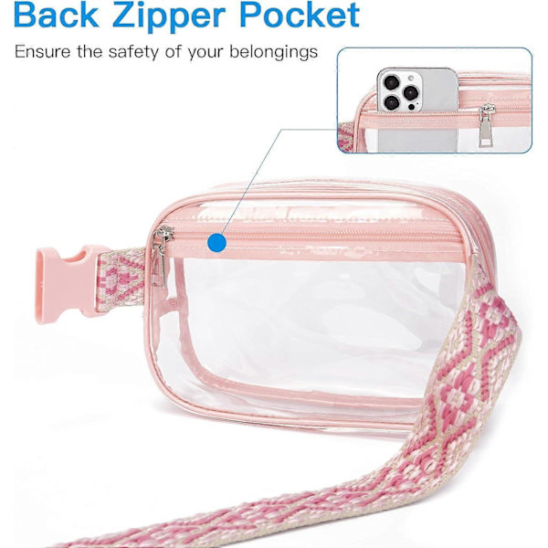 Stadiongodkänd Genomskinlig Magväska - Transparent Crossbody-väska för Evenemangssäkerhet
