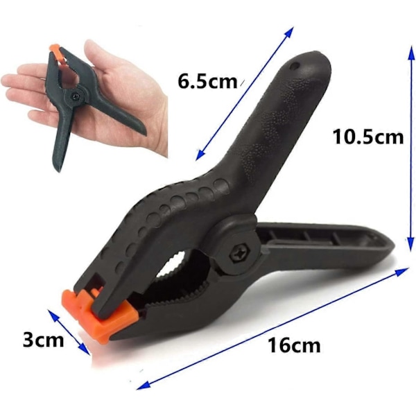 10 Stycken Plastfjäderklämmor, 15 cm Extra Starka Kraftiga Arbetsklämmor Plast Muslinklämmor för Fotostudio Träarbete Konstverk