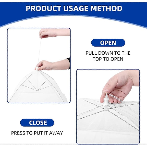 7-pack Mesh Matskydd Återanvändbara och Hopfällbara för Picknicktillbehör 1 Stor 40\"X24\" och 6-pack 17\"X17\"