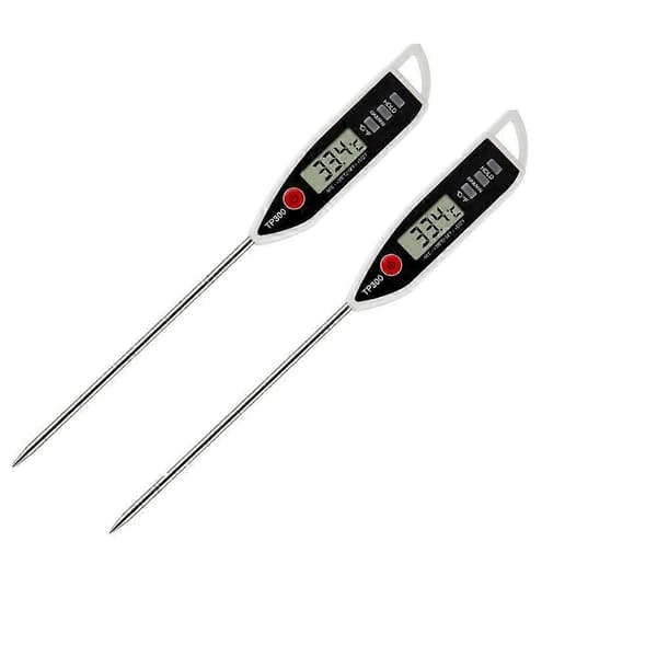 2 st TP300 Elektronisk Sondtermometer för Hem, Kök, Grill och Mat Svart