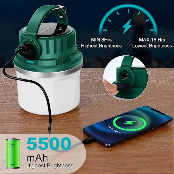 Mini Solarlampe - 5500mAh Nødlys til Strømafbrydelser