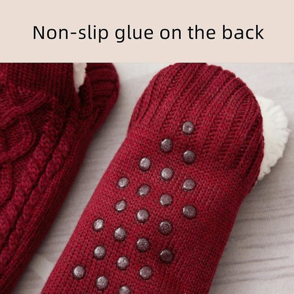 Golvsockor, Fleece, Tjockare, Halksäkra Sockor, Kvinna