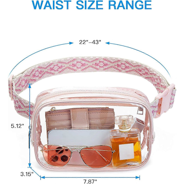 Stadiongodkänd Genomskinlig Magväska - Transparent Crossbody-väska för Evenemangssäkerhet