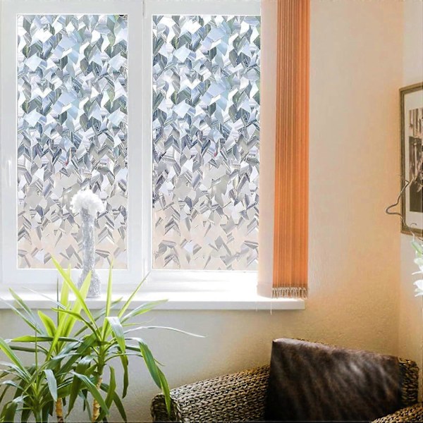 (45x200cm) 3D Koristeellinen Ikkunakalvo Itseliimautuva Läpinäkymätön Ei Liimaa Ikkunakalvo Glitter
