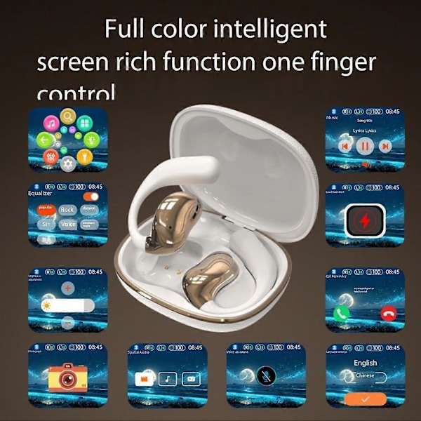 Bluetooth-headset med lätt lyxig lädertextur och ultralång batteritid