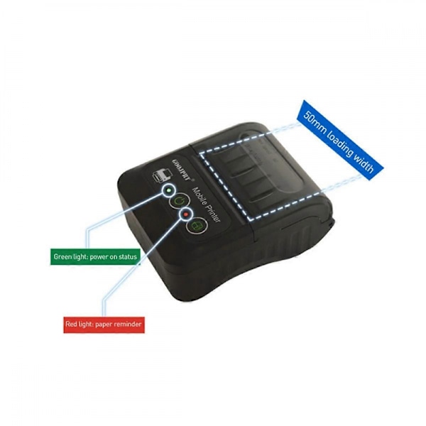Bærbar Bluetooth termisk kvitteringsskriver for POS-maskin EU-plugg