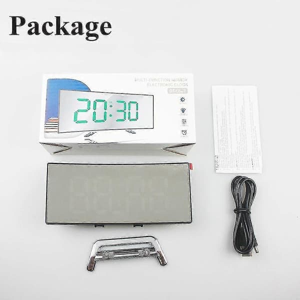 Digital vekkerklokke, bordklokke, buet LED-display, for barn
