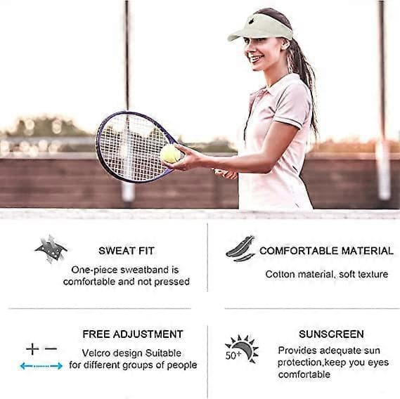 Solhatt for kvinner - Unisex visir, lønnebladbrodert justerbar golfcaps egnet for utendørssport