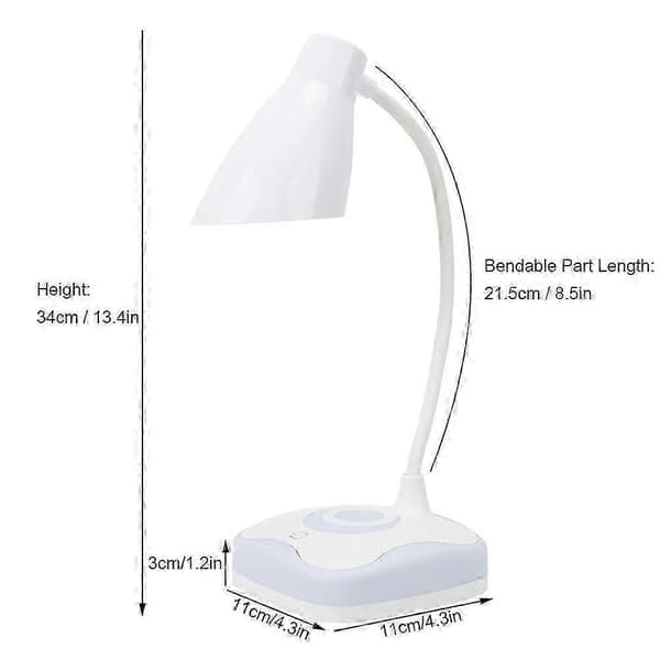 levels berøringskontroll USB-lading øyebeskyttelse, multifunksjonell 2 i 1 LED skrivebordslampe Nattlys Varmt lys