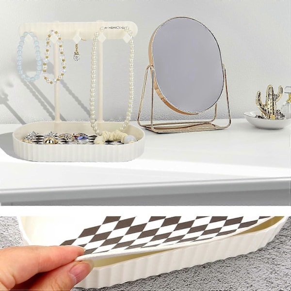 Grid-mønstret Smykkeorganisator - Halskæde & Armbånds Display Stand