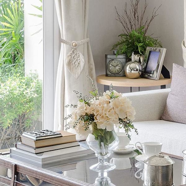Gardinbånd Boho-stil, beige, 2 stk