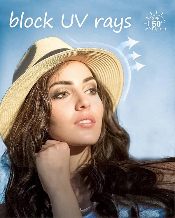 Strå Panama-hatter for store hoder Stor sommer strand solhatt Stor bred brem UV