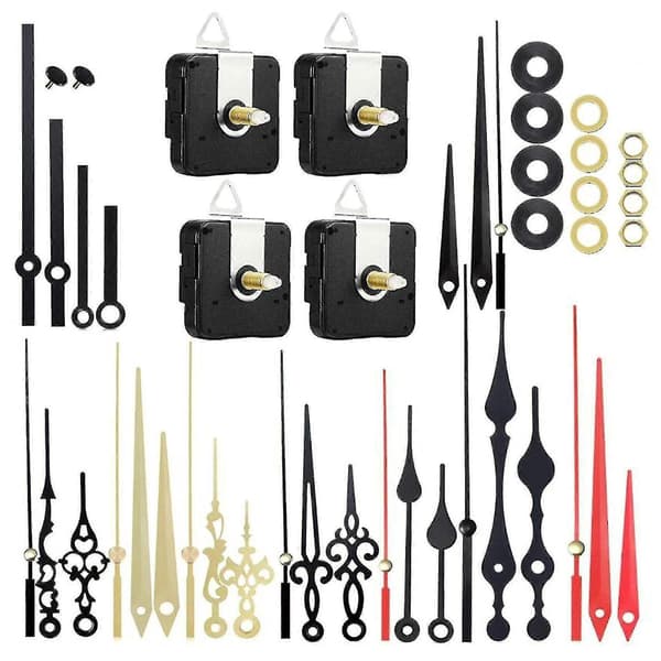4 st Tyst Kvarts Klockrörelse Mekanism DIY Väggklocka Motor Kit