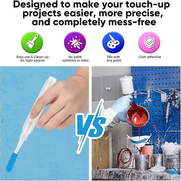 Touch Up Paint Pen 5ml 8-pack Fyllbar Målar Touch Up Penselpenna för Väggar Återfyllningsbar Målar Touch Up Penna för Väggreparation