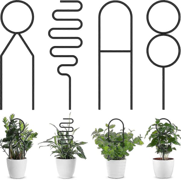 4 stk. Små metal espalier til potteplanter, mini espalier til klatreplanter indendørs