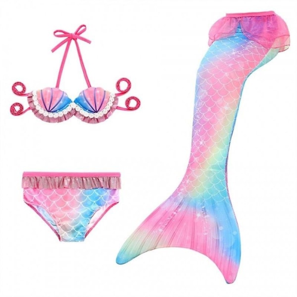 3/4 set flickbadkläder Mermaid Tail Bikini