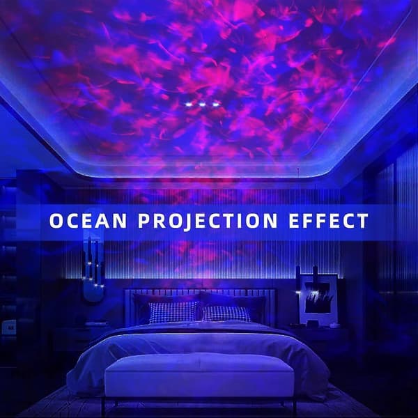 Ocean Starry Sky-projeksjon, Nattlys-projeksjon for barn, 360 graders rotering
